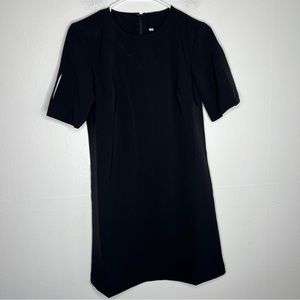 REPREVE Little Black Dress White Pleat Sleeve ECORecycle FastDry Sz 0P